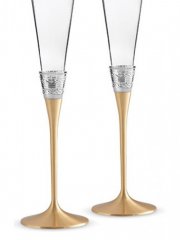 Wedgwood Vera Wang With Love Gold Champagne Flute Pair