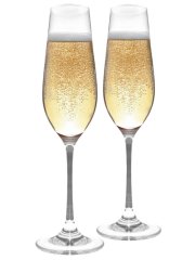 Pair of Crystal Champagne Flutes, 235ml x 2