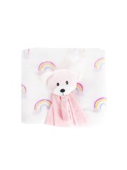 Baby Gift Box - Bear Comforter and Blanket - Baby Pink