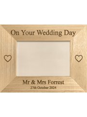 Laser Engraved Wooden Photo Frame 23cm x 18cm