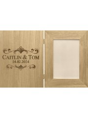 Laser Engraved Folding Wooden Photo Frame 21cm x 16cm