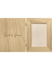 Laser Engraved Folding Wooden Photo Frame 21cm x 16cm