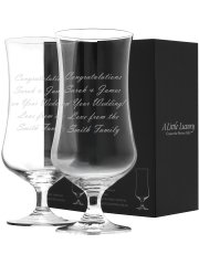 Pair of Engraved Crystal Tall Glasses, 448ml x 2