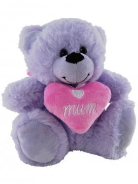 Plush Bear Jelly with Mum Heart Lavender 18cm