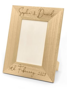 Laser Engraved Wooden Photo Frame 23cm x 18cm