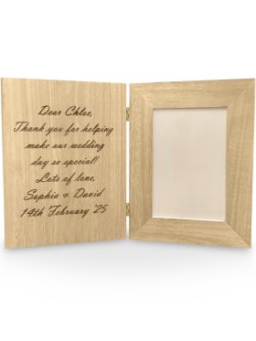 Laser Engraved Folding Wooden Photo Frame 21cm x 16cm